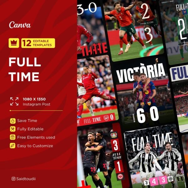Full Time Match Graphics 12 Canva templates Full Time V1 – FootFrame