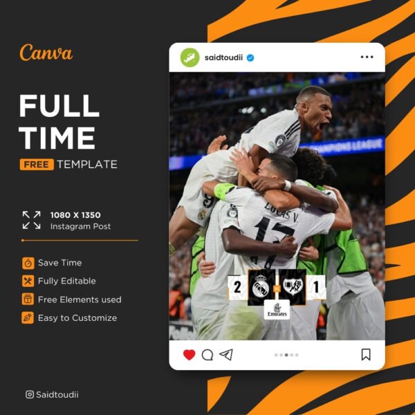 Full Time Match Graphics Full Time Canva template – FootFrame