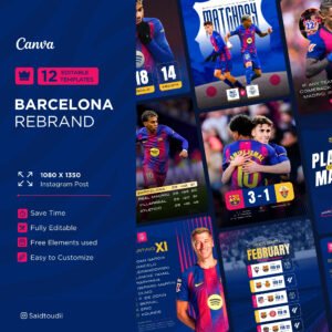 12 Canva templates FC Barcelona