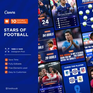 10 Canva templates Stars of football